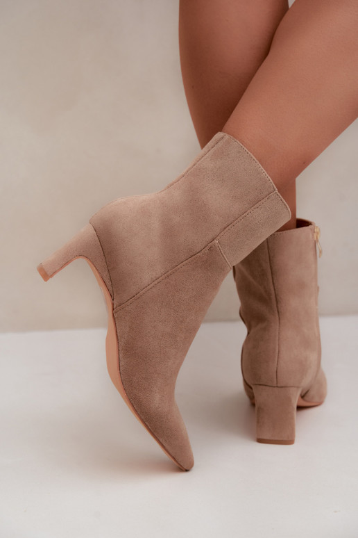 ankle boots da donna con tacco in sabbia Rileya