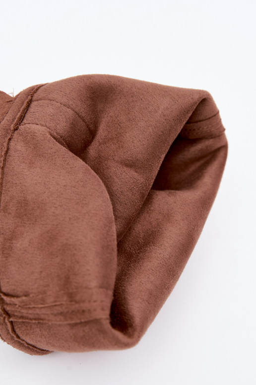 stivali alti da donna stropicciati in stile cowboy con cinturini e tacchi color marrone Adria