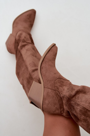 stivali alti slouchy slip-on color marrone Sylvie
