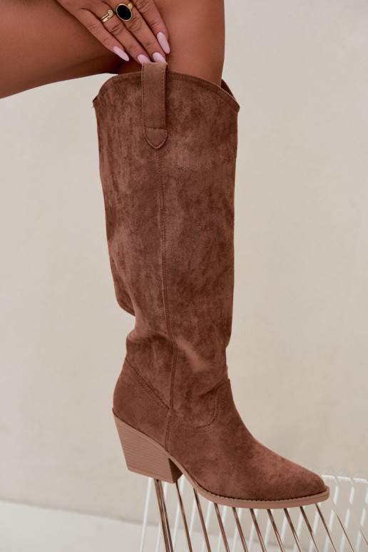 stivali alti slouchy slip-on color marrone Sylvie