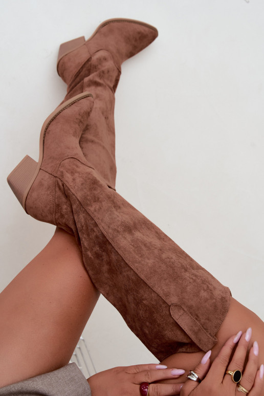 stivali alti slouchy slip-on color marrone Sylvie