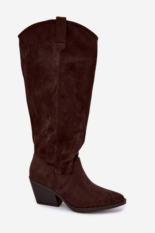 stivali alti slouchy slip-on in CzekoladoĮe Sylvie