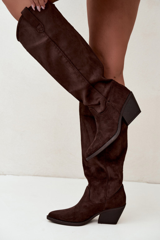 stivali alti slouchy slip-on in CzekoladoĮe Sylvie