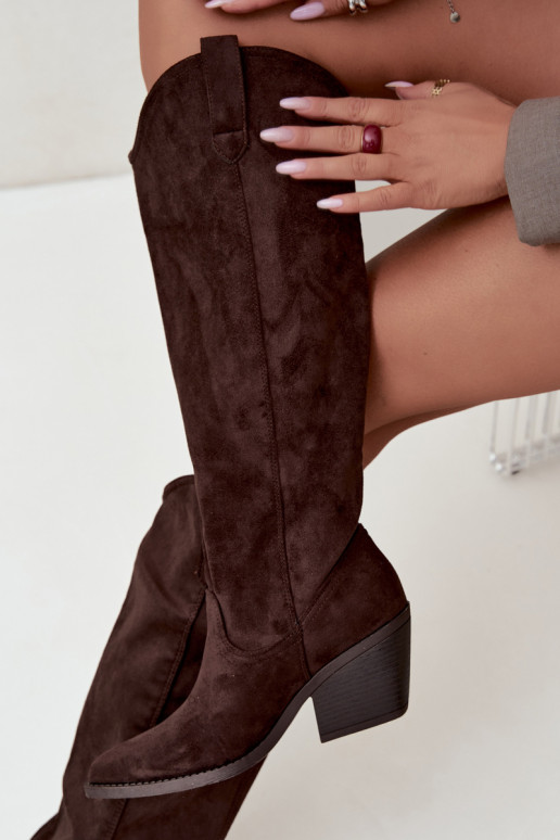 stivali alti slouchy slip-on in CzekoladoĮe Sylvie