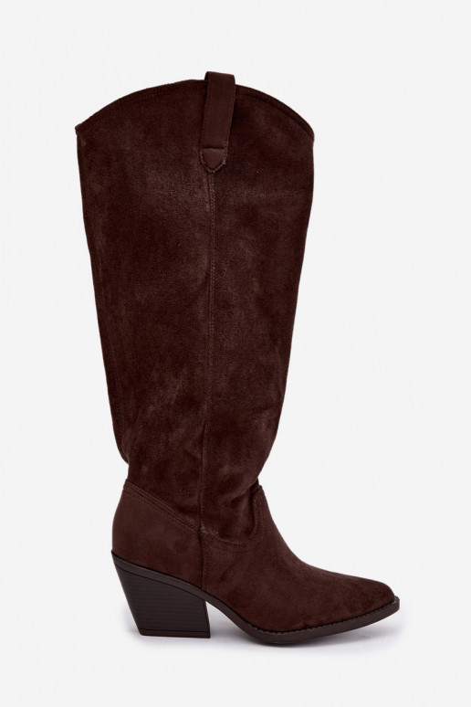 stivali alti slouchy slip-on in CzekoladoĮe Sylvie