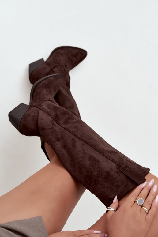 stivali alti slouchy slip-on in CzekoladoĮe Sylvie