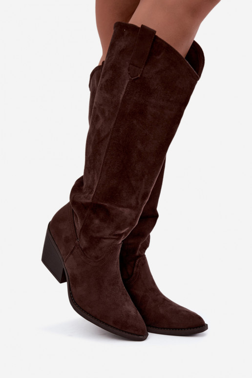 stivali alti slouchy slip-on in CzekoladoĮe Sylvie