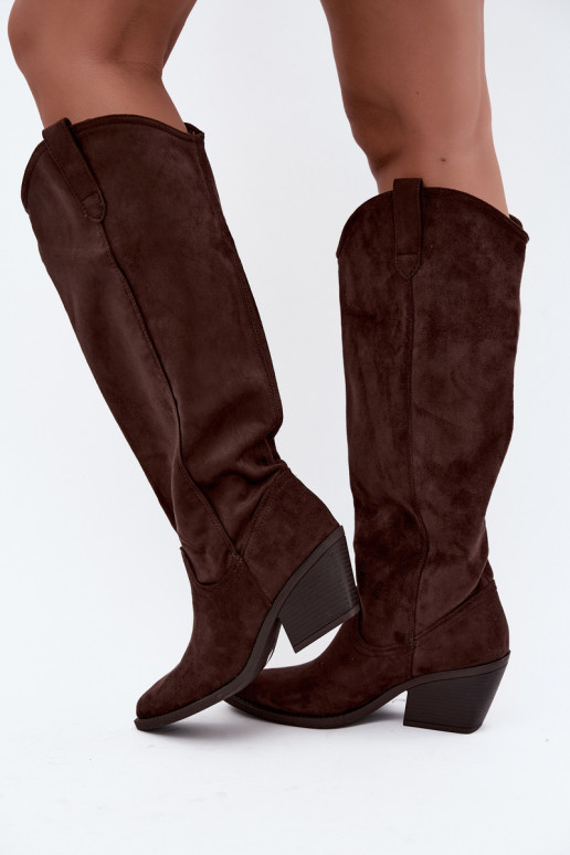 stivali alti slouchy slip-on in CzekoladoĮe Sylvie