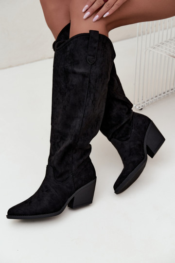 stivali alti slouchy slip-on neri Sylvie