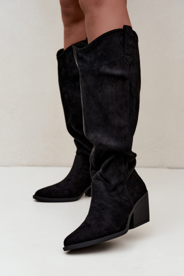 stivali alti slouchy slip-on neri Sylvie 2