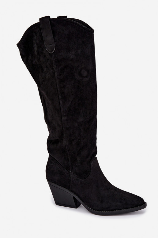 stivali alti slouchy slip-on neri Sylvie
