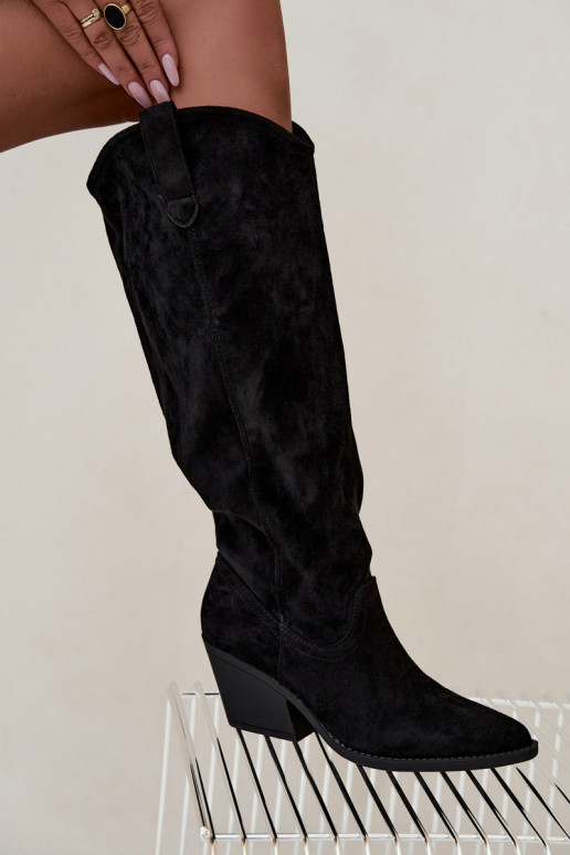 stivali alti slouchy slip-on neri Sylvie