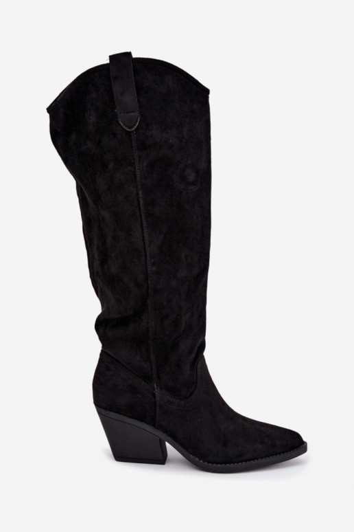 stivali alti slouchy slip-on neri Sylvie