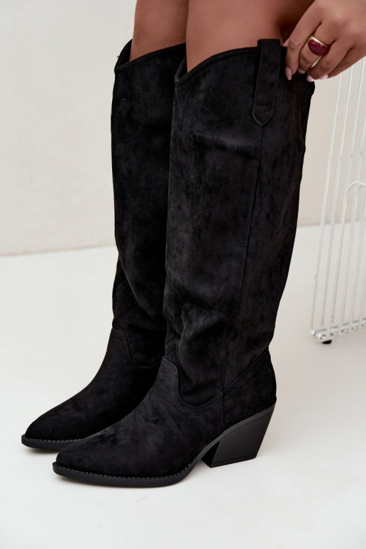 stivali alti slouchy slip-on neri Sylvie