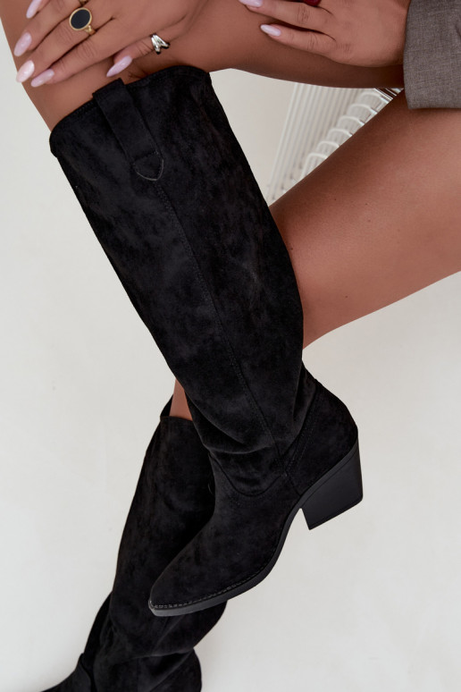 stivali alti slouchy slip-on neri Sylvie