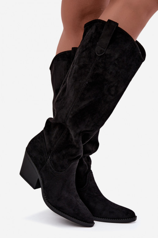 stivali alti slouchy slip-on neri Sylvie