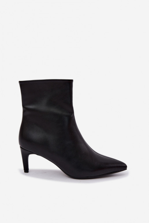 Stivaletti da donna con tacco in ecopelle nera Celisse