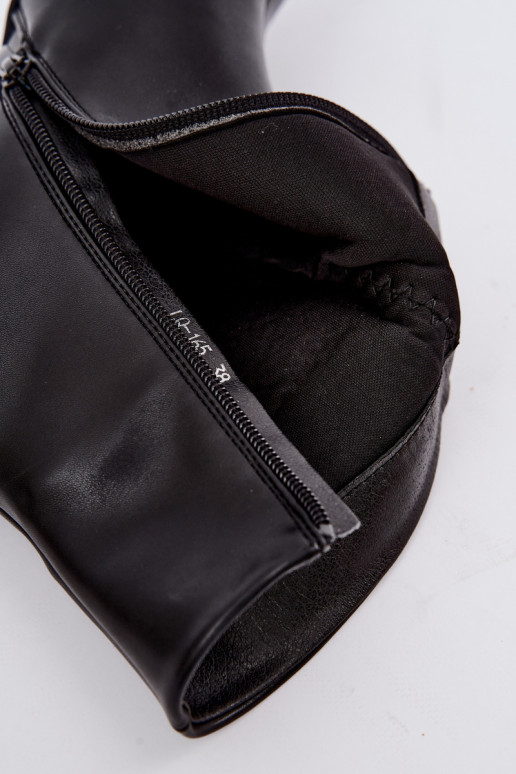 Stivaletti da donna con tacco in ecopelle nera Celisse