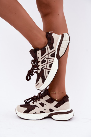 scarpe sportive da donna in marrone-beige Nerla