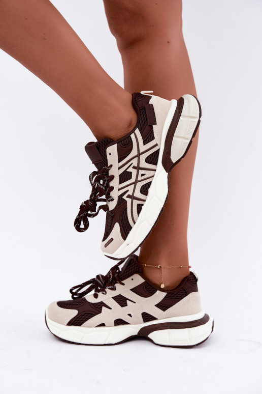 scarpe sportive da donna in marrone-beige Nerla