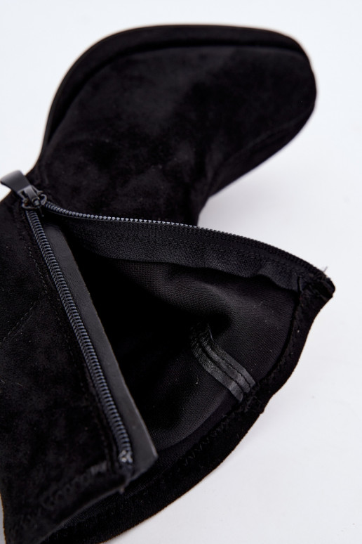 Stivaletti da donna in suede sintetico con tacco color nero Karvella