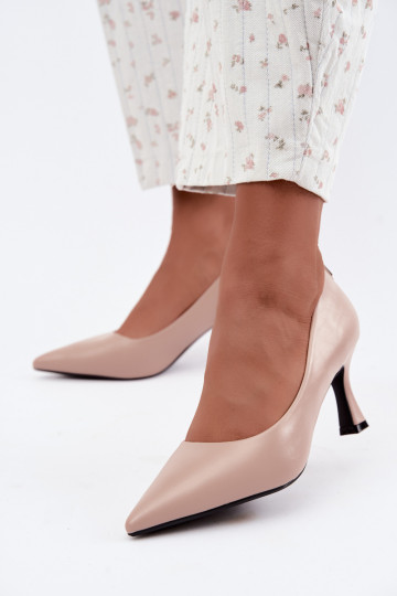 Scarpe con tacco color sabbia Vinceza 62330