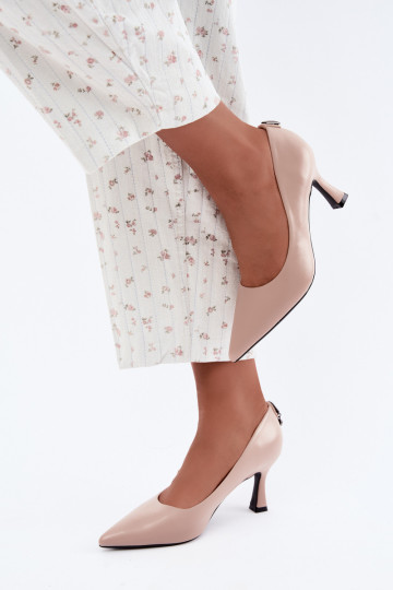 Scarpe con tacco color sabbia Vinceza 62330 2