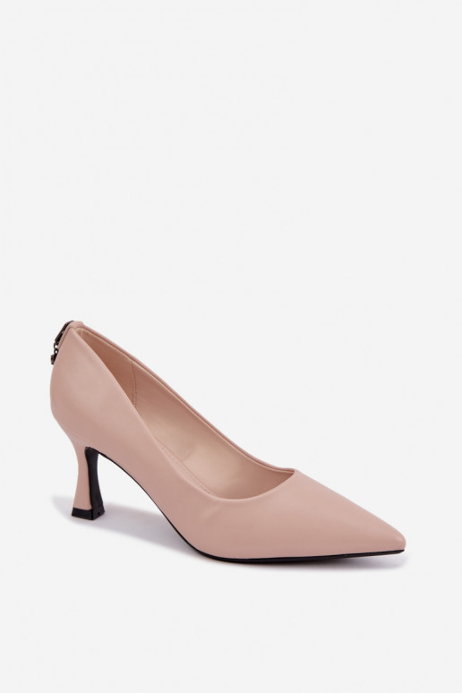 Scarpe con tacco color sabbia Vinceza 62330