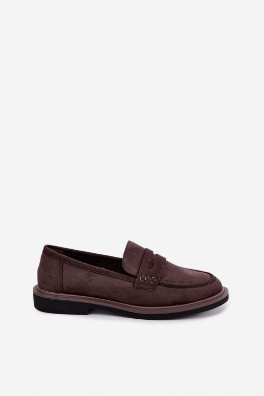 Mocassini da donna in suede color cioccolato Vinceza 62335