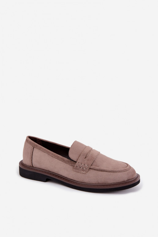 Mocassini da donna in suede color sabbia Vinceza 62335