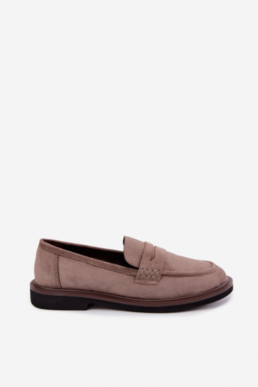 Mocassini da donna in suede color sabbia Vinceza 62335