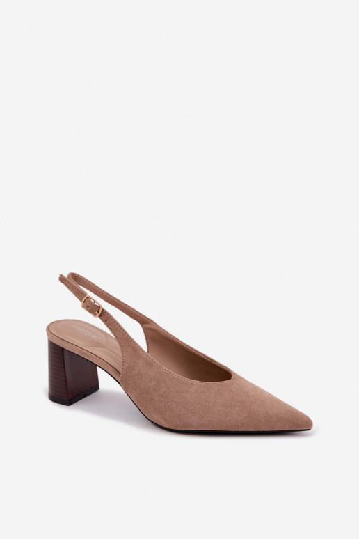 Scarpe con tacco con tallone aperto color sabbia Sorenia
