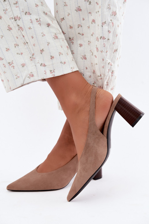 Scarpe con tacco con tallone aperto color sabbia Sorenia
