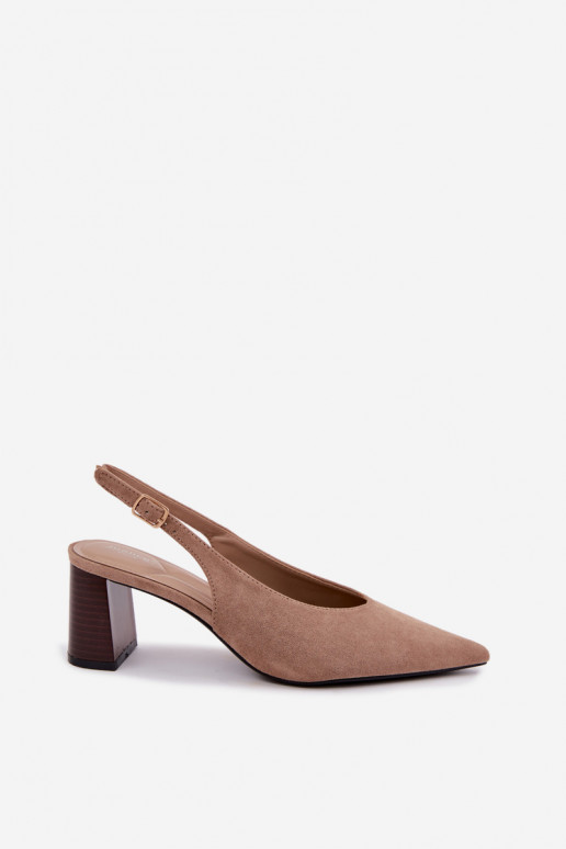 Scarpe con tacco con tallone aperto color sabbia Sorenia
