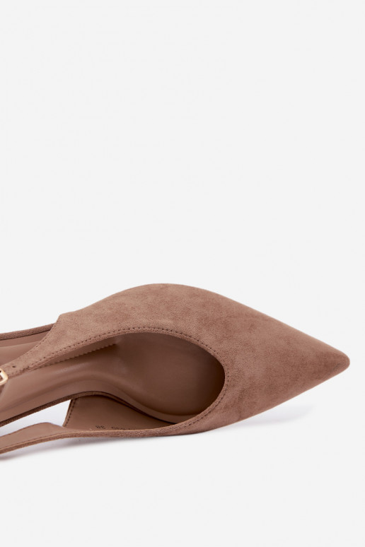 Scarpe con tacco con tallone aperto color sabbia Sorenia