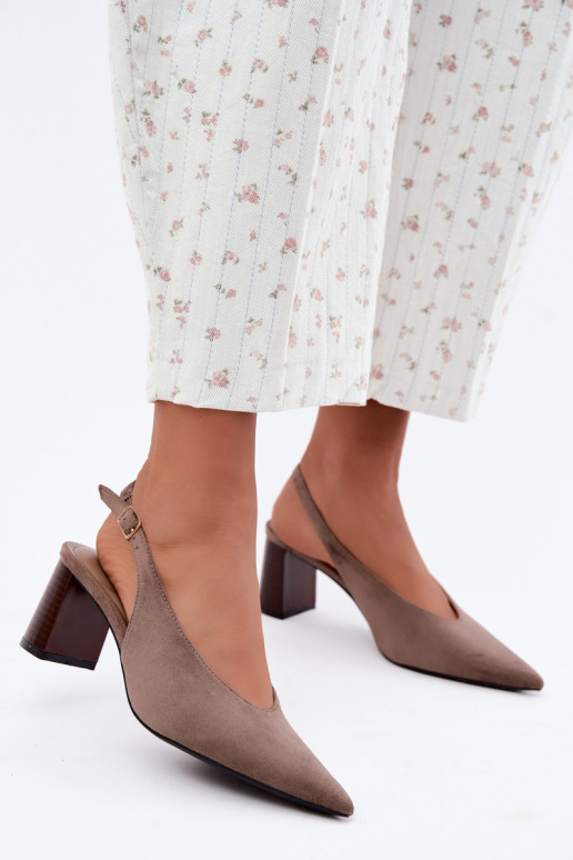 Scarpe con tacco con tallone aperto color argilla Sorenia