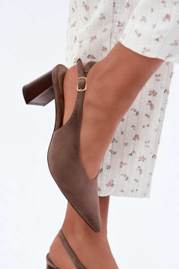 Scarpe con tacco con tallone aperto color argilla Sorenia 2