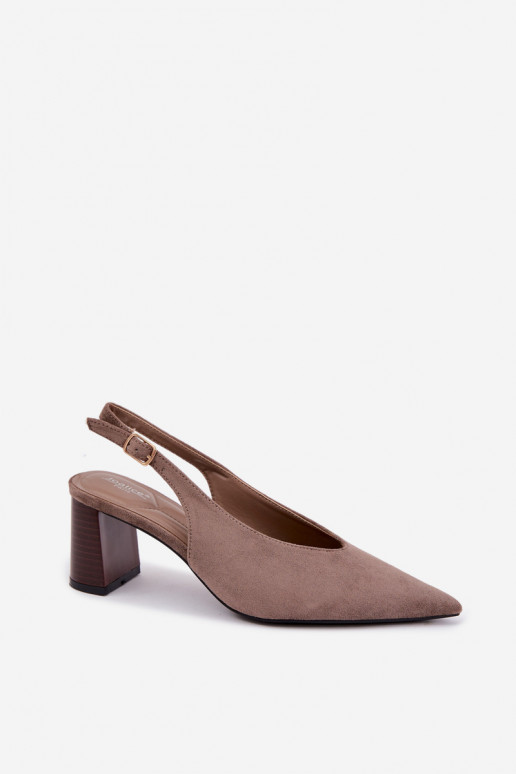 Scarpe con tacco con tallone aperto color argilla Sorenia
