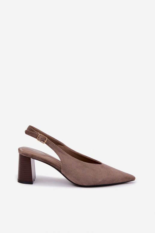 Scarpe con tacco con tallone aperto color argilla Sorenia