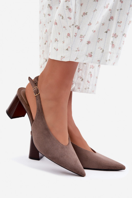Scarpe con tacco con tallone aperto color argilla Sorenia