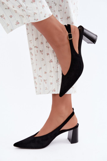 Scarpe con tacco con tallone aperto color nero Sorenia