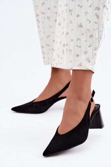 Scarpe con tacco con tallone aperto color nero Sorenia 2