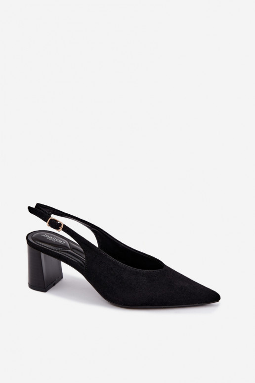 Scarpe con tacco con tallone aperto color nero Sorenia