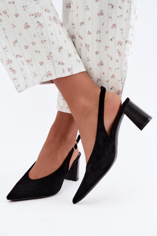 Scarpe con tacco con tallone aperto color nero Sorenia