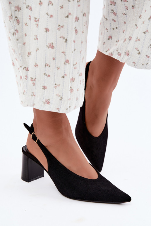 Scarpe con tacco con tallone aperto color nero Sorenia