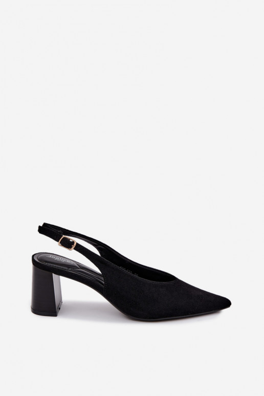 Scarpe con tacco con tallone aperto color nero Sorenia