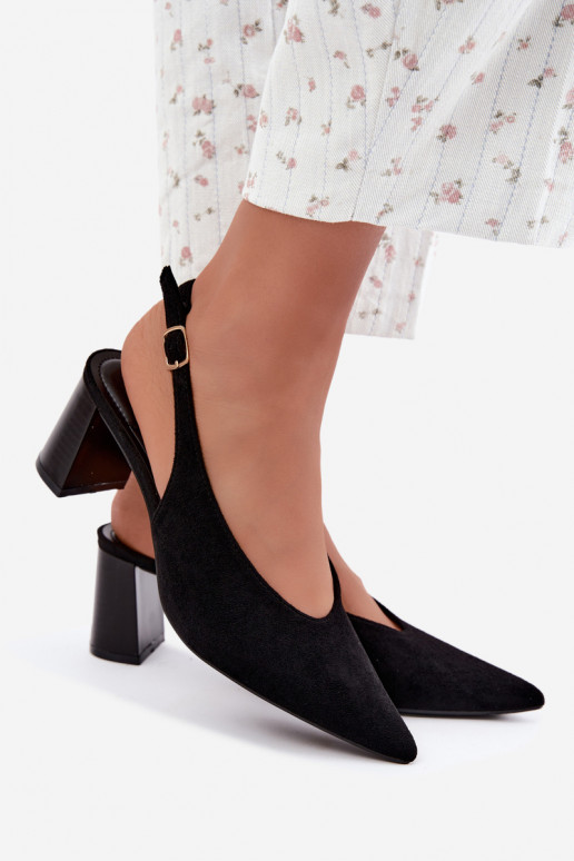 Scarpe con tacco con tallone aperto color nero Sorenia