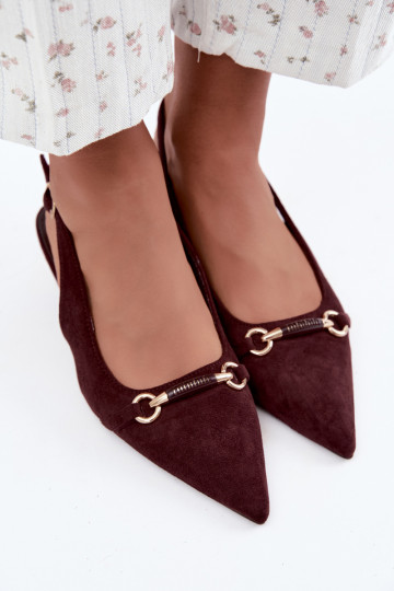 Scarpe con tacco basso e tallone aperto color bordeaux Caylo
