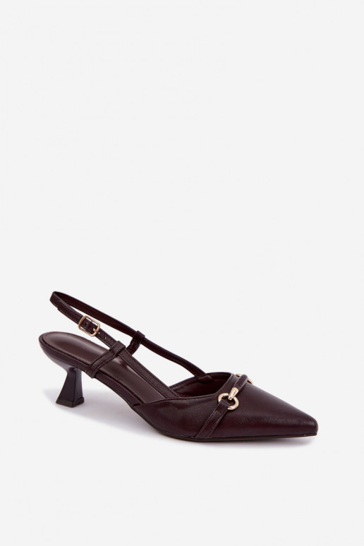 Sandali con tacco da donna con punte affusolate in colore bordeaux Felessa