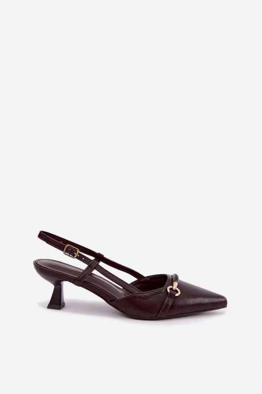 Sandali con tacco da donna con punte affusolate in colore bordeaux Felessa